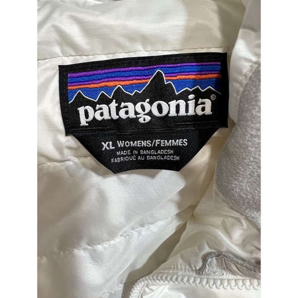 Patagonia Down Sweater Hoody Jacket Birch White Women’s Size XL - Picture 9 of 11